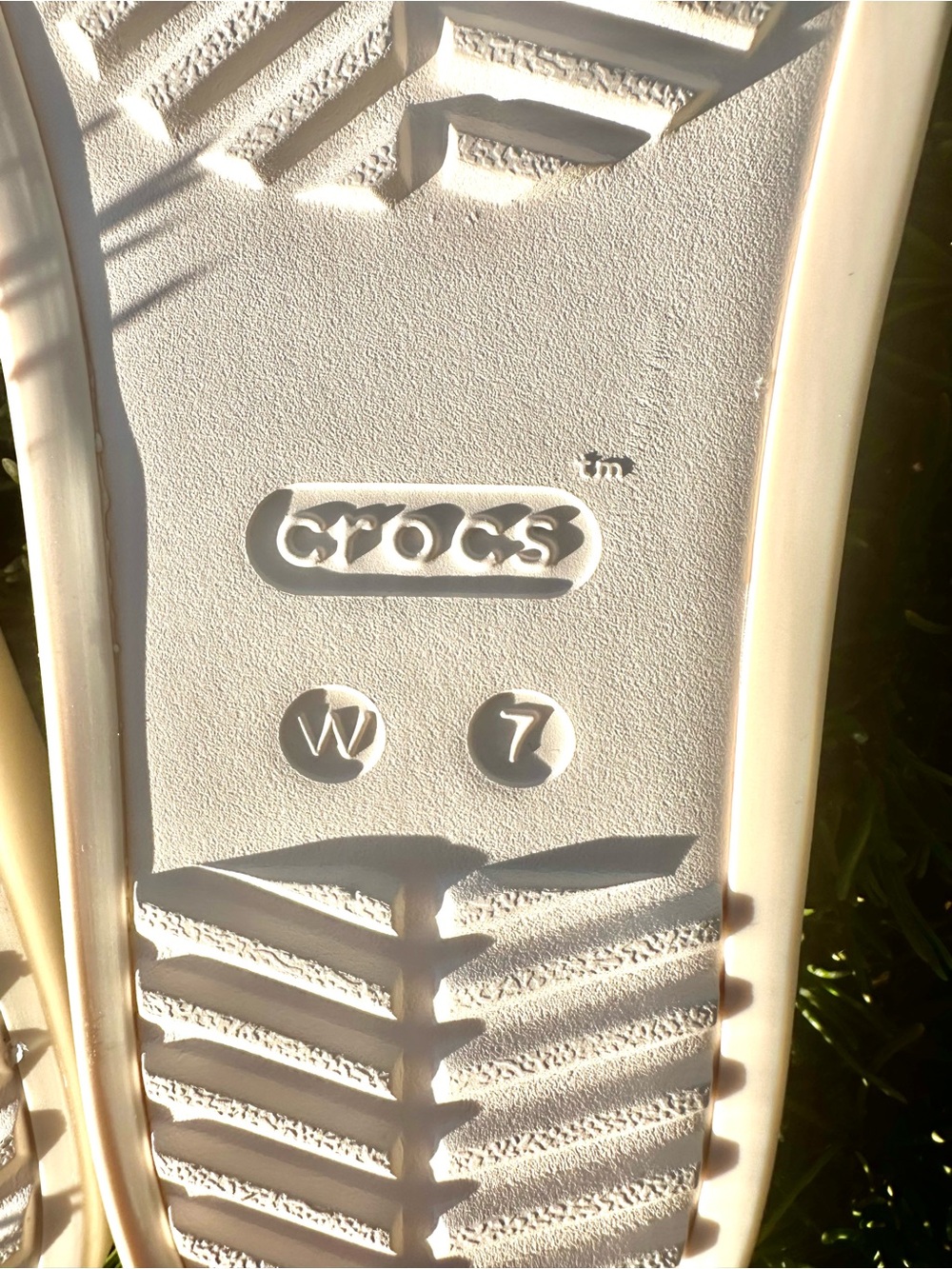CROCS Ribbed Slide Sandals in Cream White - Picture 7 of 8